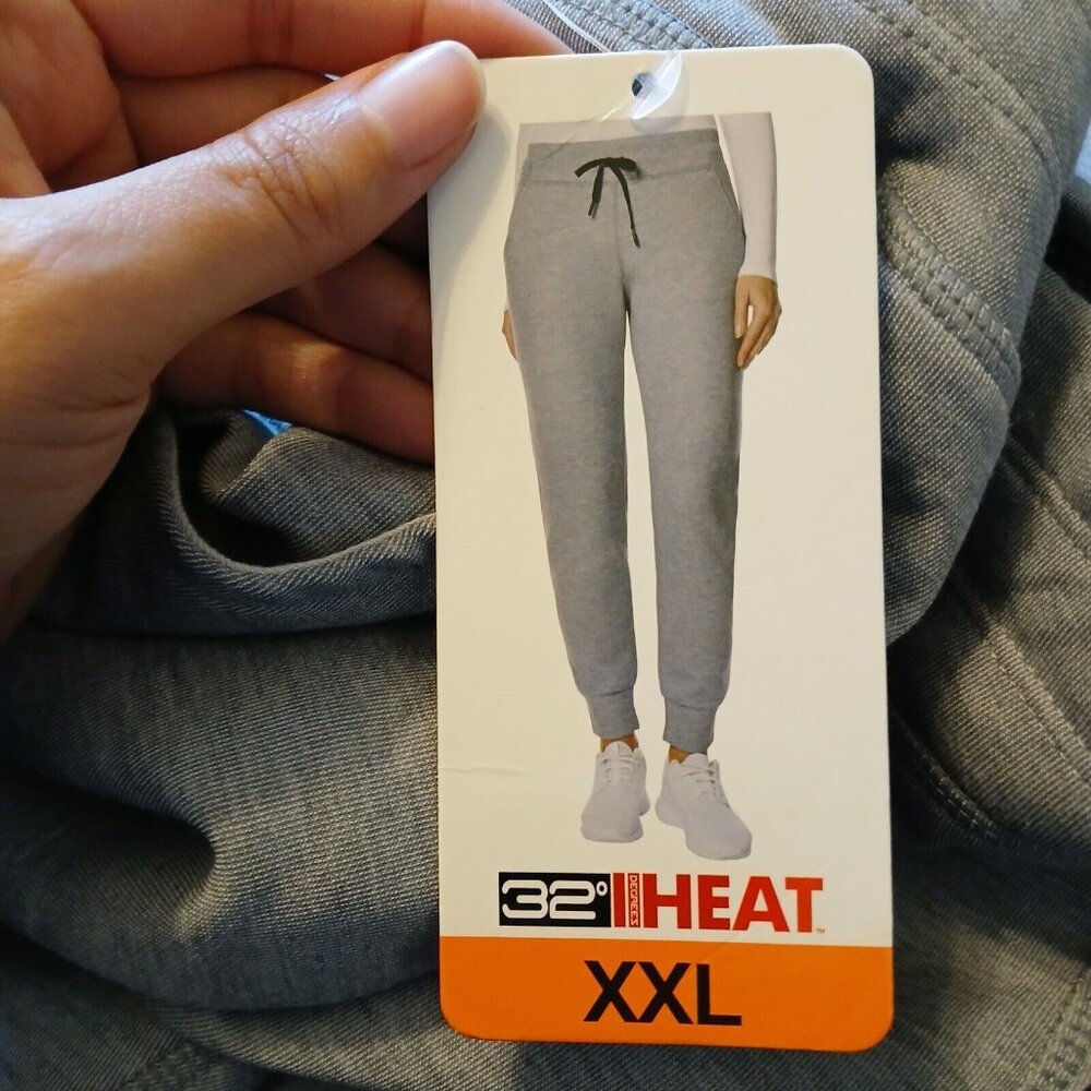 32 Degrees Heat Women's Size XXL Heather Grey Fleece Jogger Pants - Picture 3 of 7